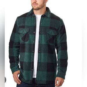 Men's Green and Black Plaid Jacket